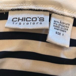 Chico’s size 1 Travelers Navy/White top